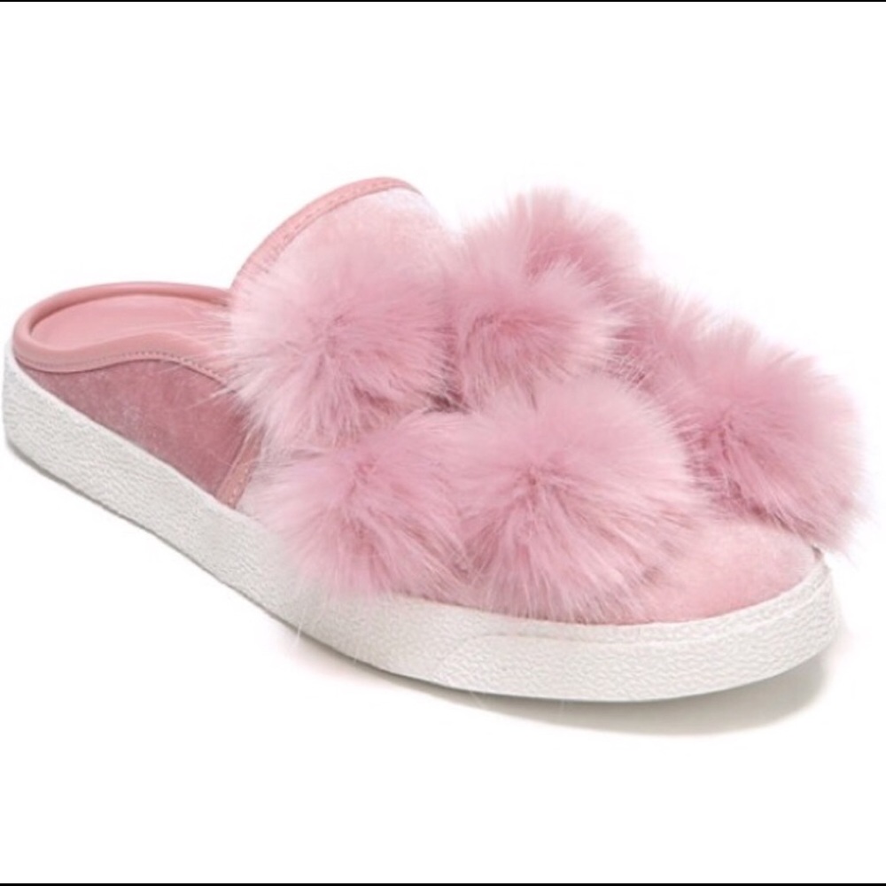 NEW Pink Puffball Mules by Libby Edelman NIB
